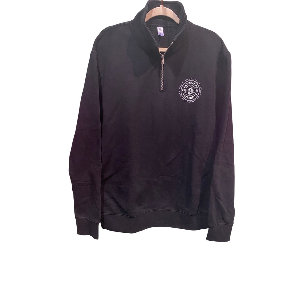 AS Colour ELF Beauty University Half Zip Sweatshirt Black Large Fleece Pullover